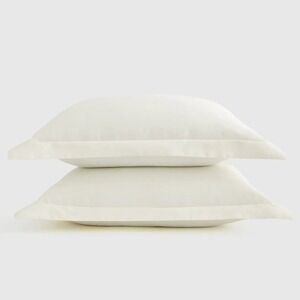 Quince Signature Giza Cotton Sateen Sham Set Ivory New King